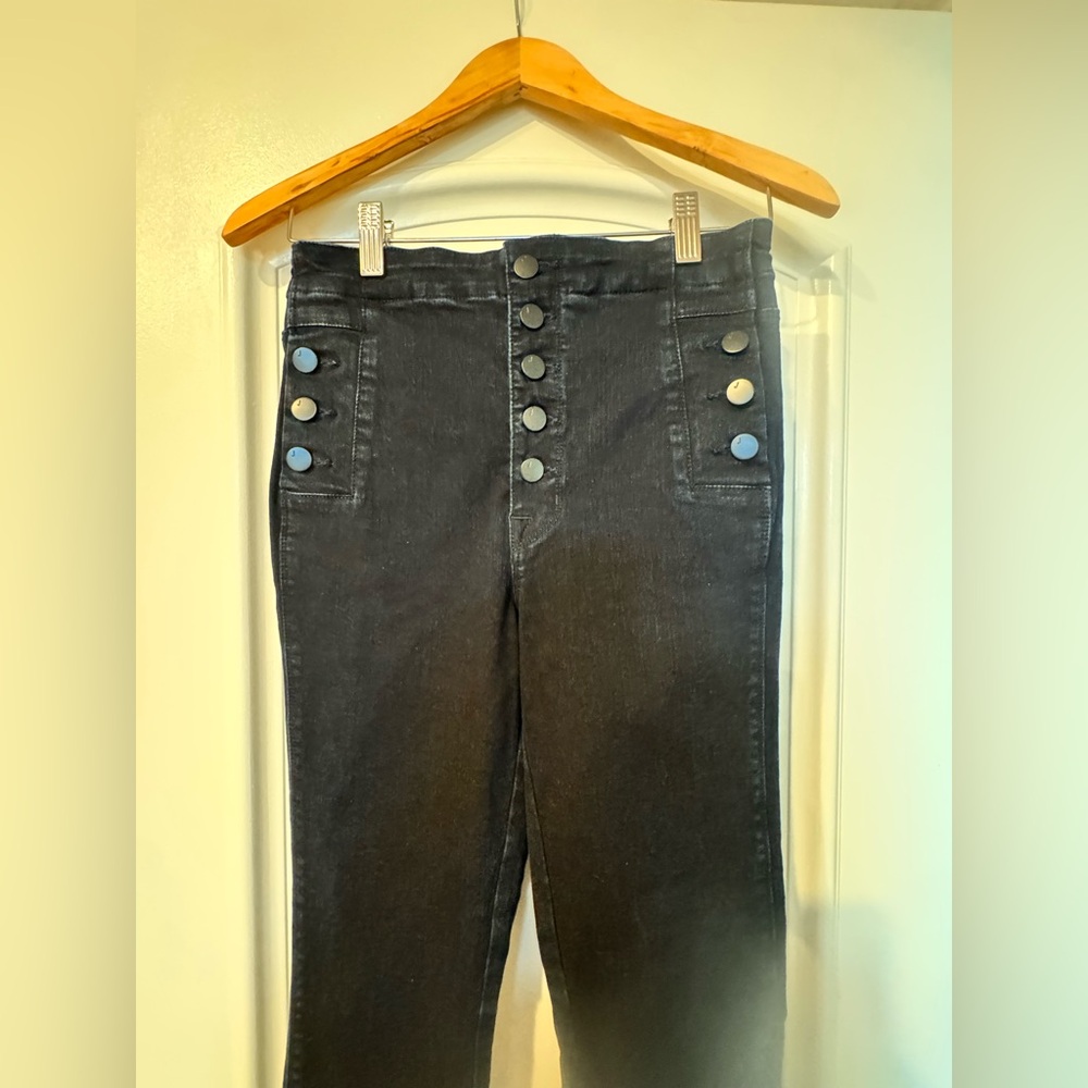 J Brand High Rise Dark Blue Skinny Jeans with Button Front Detail Size 26